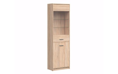 Висок шкаф витрина за хол Nepo Plus REG1D1W - Дъб сонома Висок шкаф витрина за хол Nepo Plus REG1D1W - Дъб сонома
